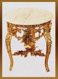 Стол круглый с кружевом из бронзы "Наполеон" 8163