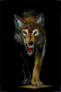 Картина Сваровски "Волчья охота" V-029