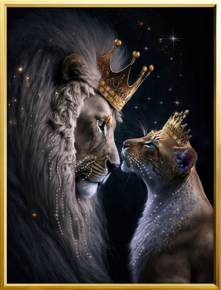Картина Swarovski "Картина с кристаллами Королевские Лев и львица 2024" K-501-gf
