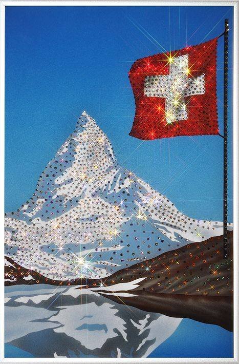 Картина Swarovski &quot;Гора в Альпах - Маттерхорн&quot; G-104 Картина в интерьере станет ярким акцентом, который, несомненно, обратит на себя внимание и заставит залюбоваться.