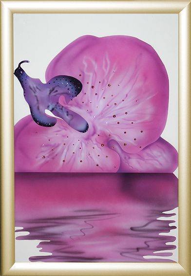 Картина Swarovski &quot;Сиреневая орхидея-5&quot; S-060 Эта картина станет роскошным подарком женщине на 8 марта, 14 февраля  или день рождения.
