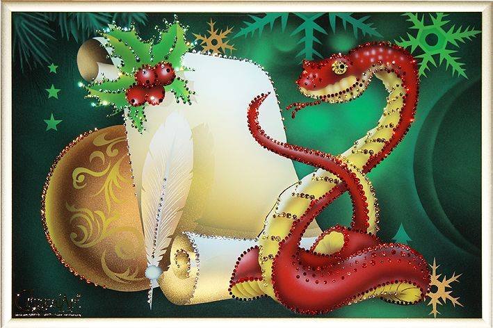 Картина Swarovski &quot;Предсказание в год змеи&quot; P-105 Картина станет отличным презентом на любой праздник, подчеркнет индивидуальность интерьера и придаст ему неповторимость.
