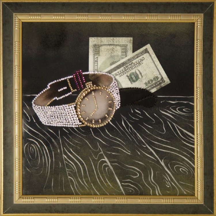 Картина Swarovski &quot;Часы с долларами&quot; 1919-gf 