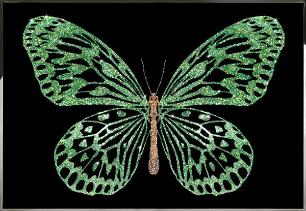 Картина Swarovski "Зеленая бабочка" zelenaya-babochka-gf