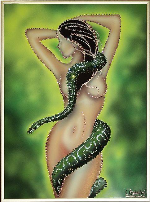 Картина Swarovski &quot;Змей-искуситель&quot; Z-082 Превосходная картина для подарка,прилюбом торжестве и дорогому для Вас человеку.Превосходна и как часть декора в домашнем интерьере.