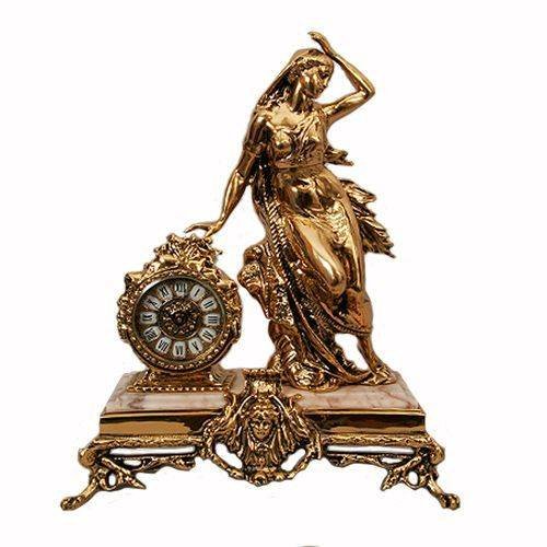Часы на мроморной подставке из бронзы "Дама античная" 5410