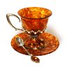 Чашка чайная из янтаря "Императрица" с ложкой 8202/L-aw - Чашка чайная из янтаря "Императрица" с ложкой 8202/L-aw