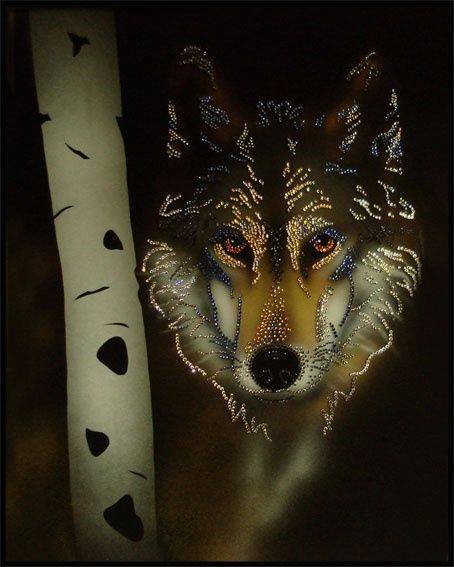 Картина Swarovski "Волк" V-024