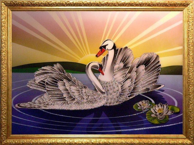 Картина Swarovski "Лебединый рассвет" L-150-2
