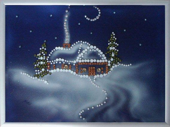 Картина Swarovski &quot;Зима (пейзаж)&quot; Z-003 Картина может стать не только украшением дома и подчеркнуть его оригинальность и стиль, а также презентабельным подарком.