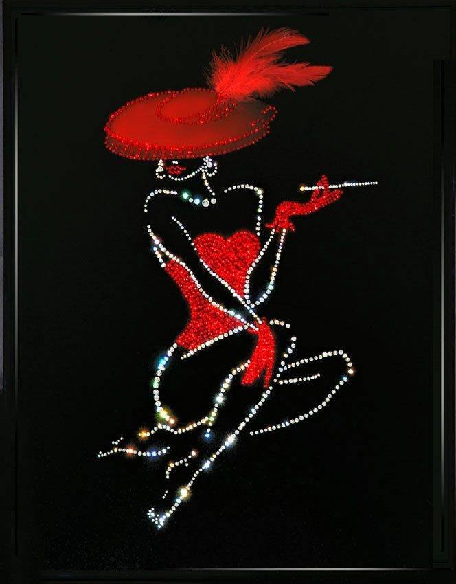 Картина Swarovski &quot;Леди в красном (Lady in red)&quot; L-014 Удивительная картина которая дарит неповторимую гамму чувств,и является просто феерическим презентом дла любимого человека.Блестяще будет смотреться в интерьере дома.