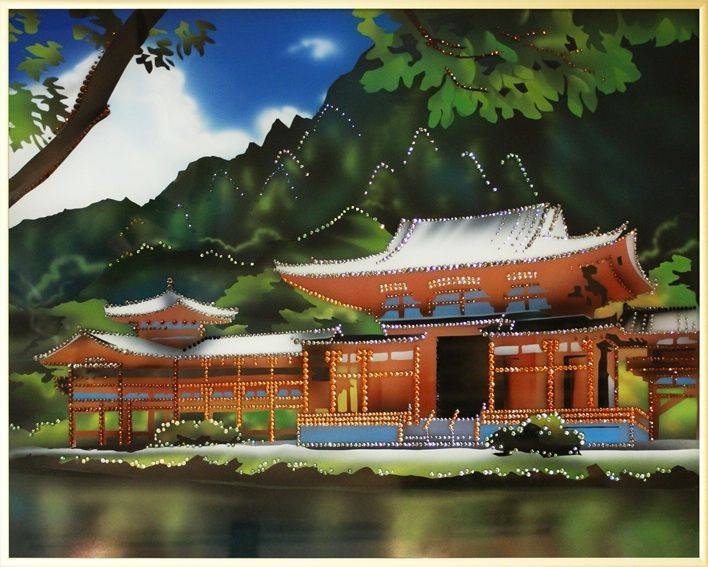 Картина Swarovski &quot;Японский домик&quot; YAN-012 Красивая работа, которая подойдет для подарка близкому человеку, родственнику, другу или коллеге, станет украшением интерьера любой тематики. 