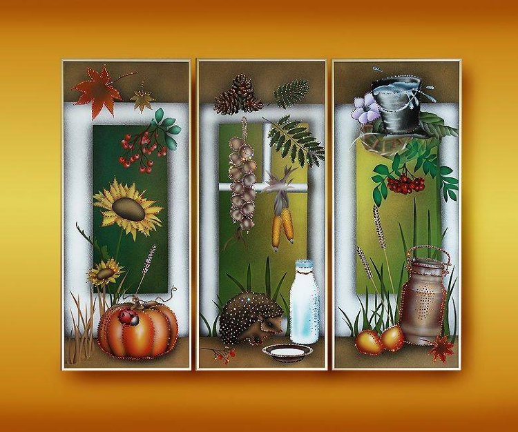 Картина Swarovski "Осенний урожай (триптих)" O-153