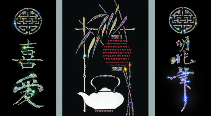Картина Swarovski "Чайный домик (триптих)" CH-003