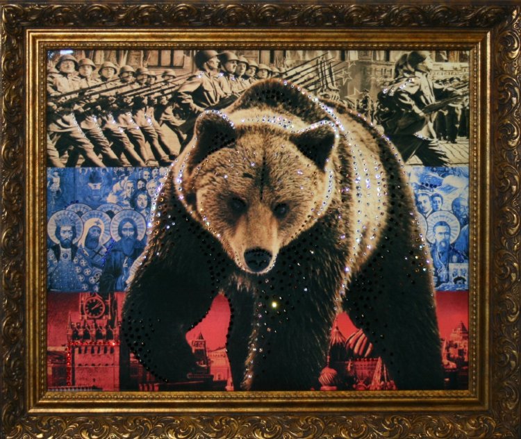 Картина Swarovski "Медведь-символ России (малая)" 1605-gf