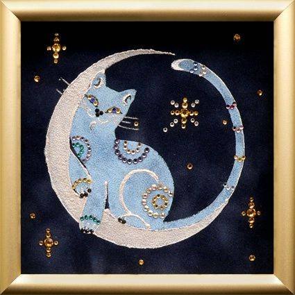 Картина Swarovski "Лунный кот" L-030