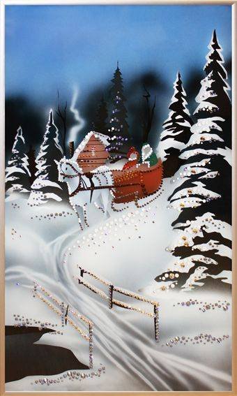 Картина Swarovski &quot;Зимняя прогулка&quot; Z-079za Картина станет настоящей изюминкой в Вашем интерьере, либо украсит дом человека, которому Вы подберете ее на подарок.