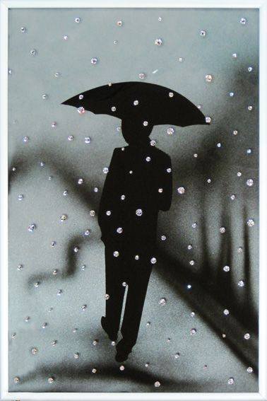 Картина Swarovski "Мужчина под дождем" M-102