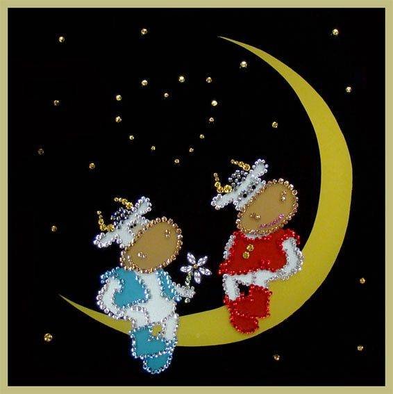 Картина Swarovski "Созвездие года (2 бычка на луне)" S-043